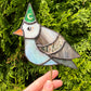 Wizard Pigeon Stained Glass Planter Stake
