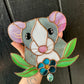 Flower Dumbo Rat Stained Glass Suncatcher