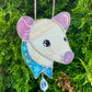 Iridescent Tan Bandana Rat Stained Glass Suncatcher