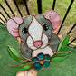 Flower Dumbo Rat Stained Glass Suncatcher
