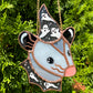 Mini Ghost Wizard Opossum Stained Glass Suncatcher