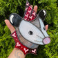 Red Valentine Opossum Stained Glass Suncatcher