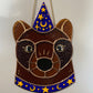 Blue Wizard Bear Stained Glass Suncatcher