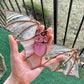 Pink Haze Wizard Bat Stained Glass Suncatcher