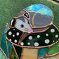 Sleepy Opossum Mushroom Stained Glass Suncatcher