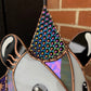 Purple Cosmic Wizard Opossum Stained Glass Suncatcher