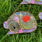 Sleepy Brown Tulip Rat Mini Stained Glass Ornament