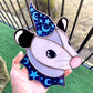 Blue Wizard Opossum Stained Glass Suncatcher