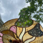Green Forest Mushroom Rat Stained Glass Suncatcher