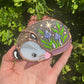 Purple Mushroom Star Opossum Mini Stained Glass Suncatcher
