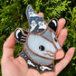 Mini Ghost Wizard Opossum Stained Glass Suncatcher