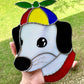 Helicopter Hat Puppy Stained Glass Suncatcher
