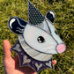 Cosmic Heart Wizard Opossum Stained Glass Suncatcher