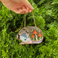 Mini Orange Mushroom Opossum Stained Glass Suncatcher