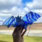 Blue Swirl Wizard Bat Stained Glass Suncatcher