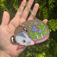 Purple Mushroom Star Opossum Mini Stained Glass Suncatcher