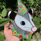 Pansy Opossum Stained Glass Suncatcher