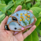Mini Sleepy Yarrow Opossum Stained Glass Ornament