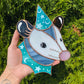 Blue Dream Wizard Opossum Stained Glass Suncatcher