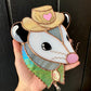 Love Cowboy Opossum Stained Glass Suncatcher