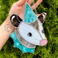 Blue Dream Wizard Opossum Stained Glass Suncatcher