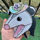 Cosmic Screaming Cowboy Opossum Stained Glass Suncatcher