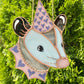 Pink and Purple Heart Opossum Stained Glass Suncatcher