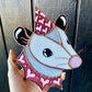 Sparkly Pink Lovely Opossum Stained Glass Suncatcher