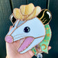 Green Celestial Screamy Cowboy Opossum Stained Glass Suncatcher