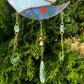 Springtime Screamy Opossum Moon Stained Glass Suncatcher