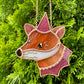 Mini Rose Gold Wizard Fox Stained Glass Suncatcher
