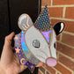 Purple Cosmic Wizard Opossum Stained Glass Suncatcher