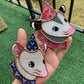 Mini Grey Rat Stained Glass Ornament