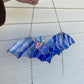 Blue Swirl Wizard Bat Stained Glass Suncatcher