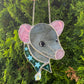 Gray Bandana Rat Stained Glass Suncatcher