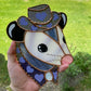 Purple Van Gogh Cowboy Opossum Stained Glass Suncatcher