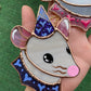 Mini Grey Rat Stained Glass Ornament
