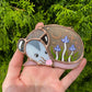 Mini Purple Mushroom Opossum Stained Glass Suncatcher