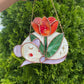 Flower Rat Stained Glass Suncatcher