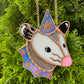 Iridescent Periwinkle Mini Wizard Opossum Stained Glass Suncatcher