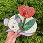 Flower Rat Stained Glass Suncatcher