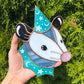 Blue Dream Wizard Opossum Stained Glass Suncatcher