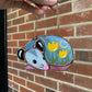 Mini Sleepy Yellow Tulip Opossum Stained Glass Ornament