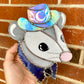 Purple Cowboy Opossum Stained Glass Suncatcher