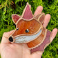 Mini Rose Gold Wizard Fox Stained Glass Suncatcher