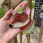 Green Stripes Mini Wizard Fox Stained Glass Suncatcher
