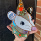 Tulip Wizard Opossum Stained Glass Suncatcher