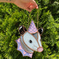 Pink and Purple Heart Opossum Stained Glass Suncatcher