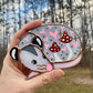 Mini Red (ver 2) Valentine Sleepy Opossum Stained Glass Suncatcher