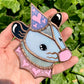 Mini Pink and Purple Valentine Opossum Stained Glass Suncatcher